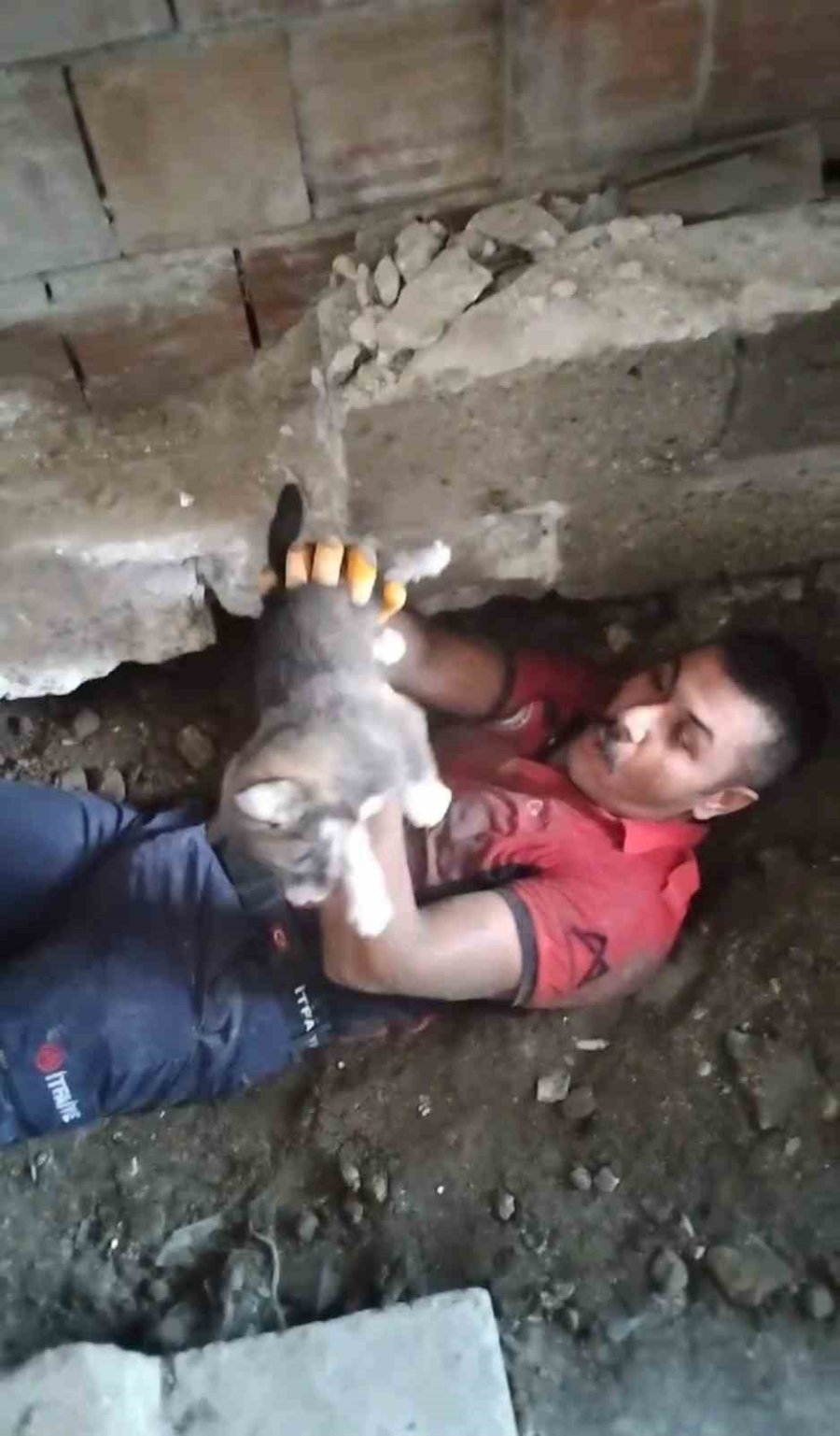 Yavru Köpeği Sıkıştığı Yerden İtfaiye Ekipleri Kurtardı