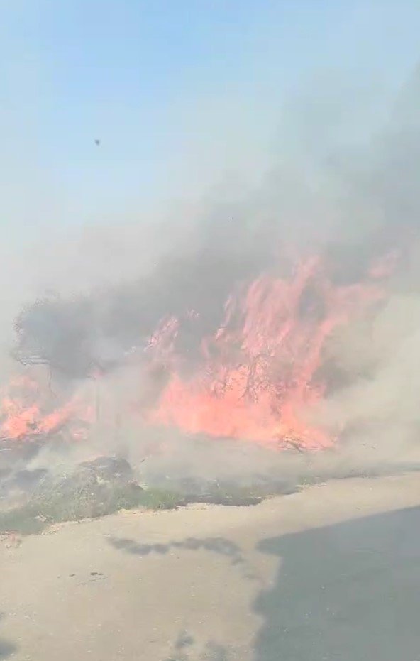 Bahçede Yakılan Ateş Yangın Çıkardı, Golf Arabası Küle Döndü