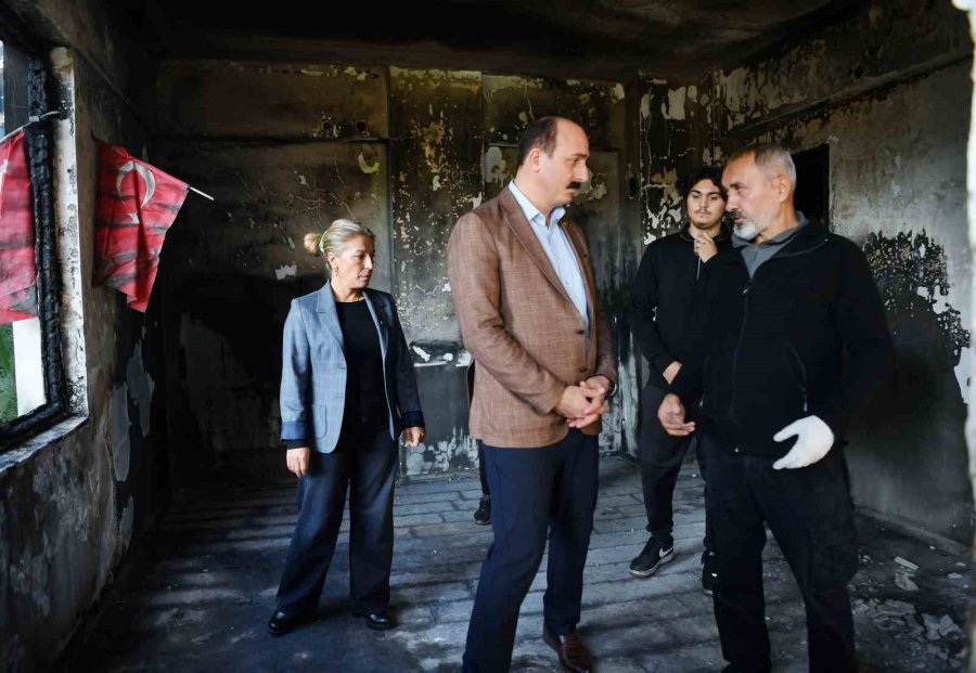 Başkan Kotan’dan Evi Yanan Aileye Destek Sözü
