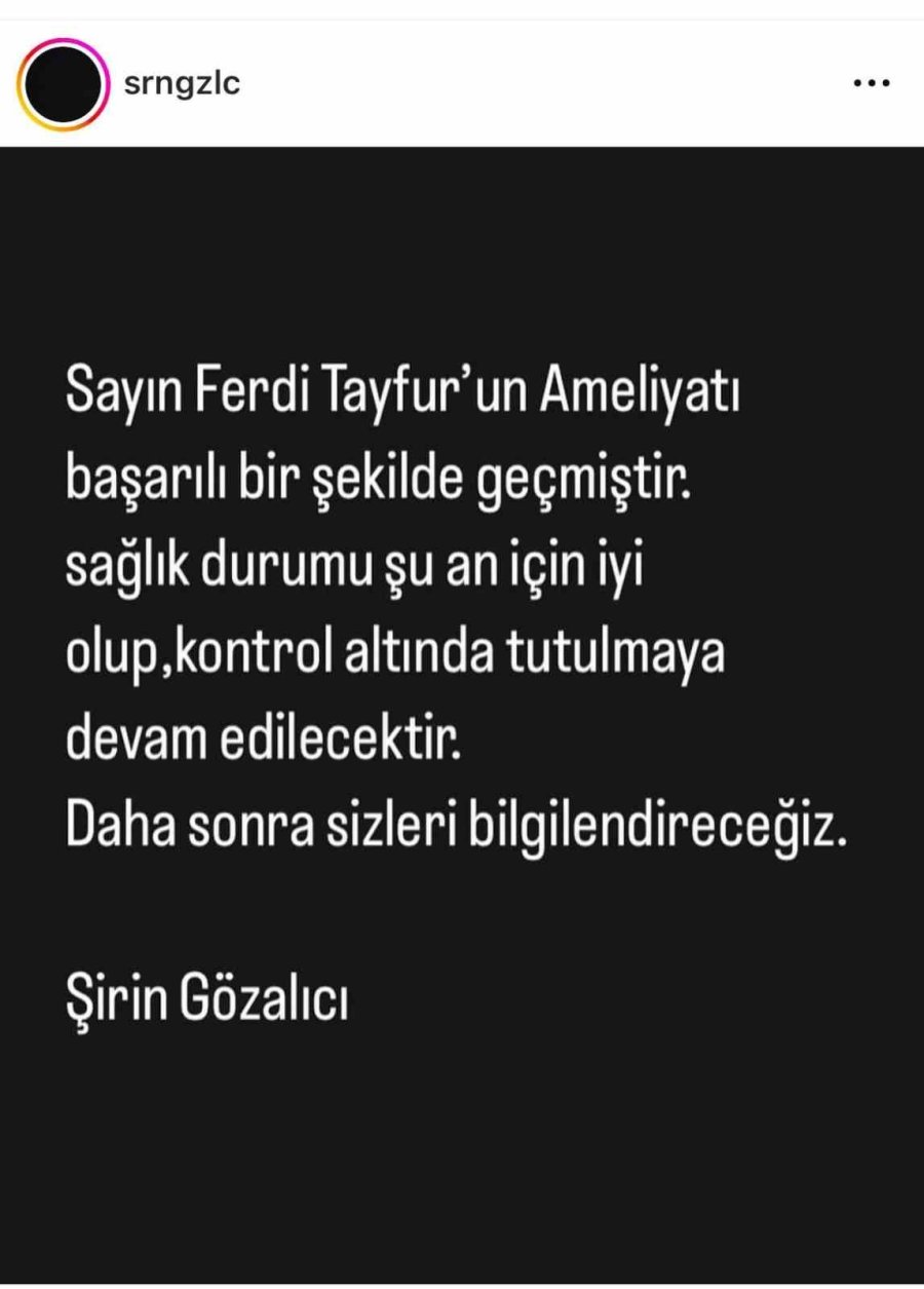 Ünlü Sanatçı Ferdi Tayfur’dan Sevindiren Haber
