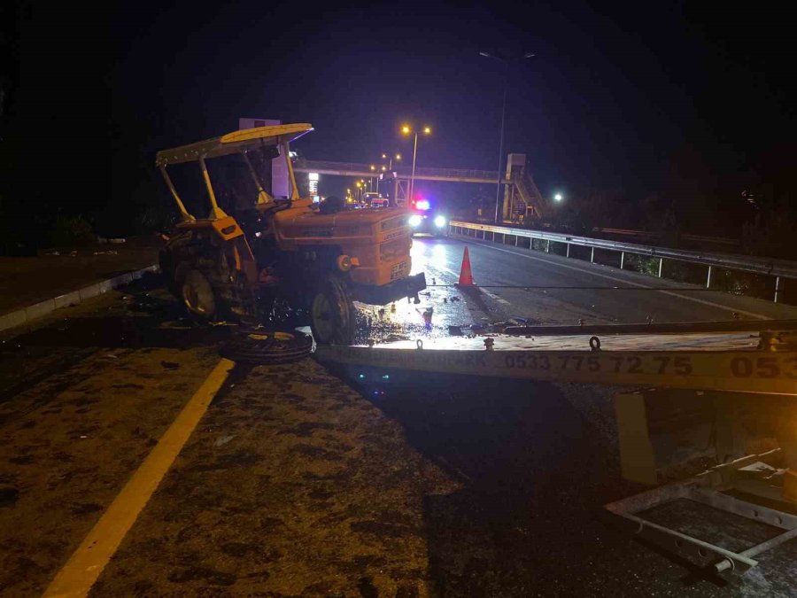 Tır İle Traktör Çarpıştı: 1 Ağır Yaralı