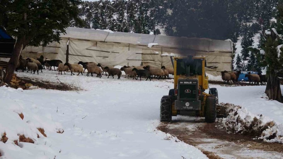 Mersin’de Karla Mücadele, Yörüklerin Kapanan Yolları Açıldı