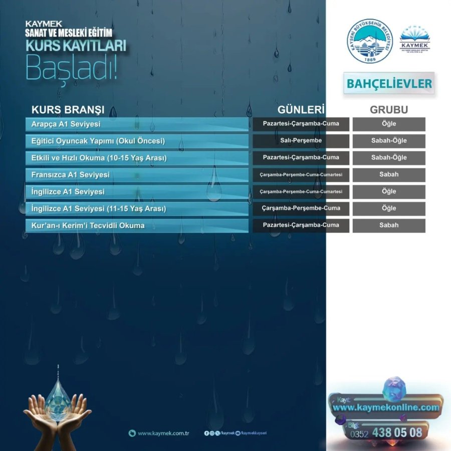 Büyükşehir Kaymek’in Sanat Ve Mesleki Eğitim Kurs Kayıtları Başladı