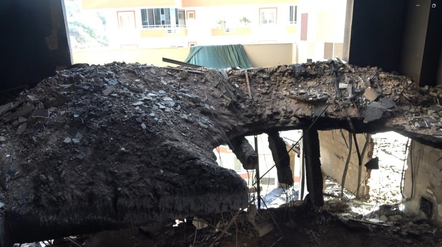 Antalya’daki 4 İşçinin Mahsur Kalıp Kurtarıldığı 12 Katlı İnşaat Yangının Boyutu Ortaya Çıktı