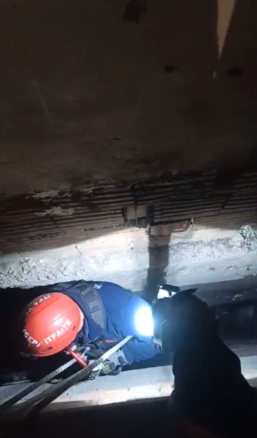 Mahsur Kalan Güvercini Özgürlüğüne İtfaiye Kavuşturdu