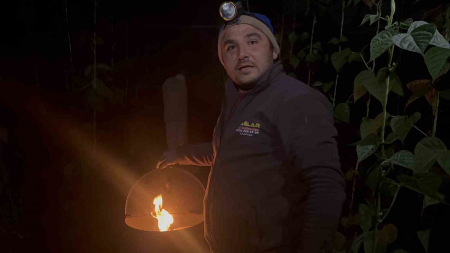 Gazipaşa’da Dondurucu Soğukta Zirai Don Nöbeti