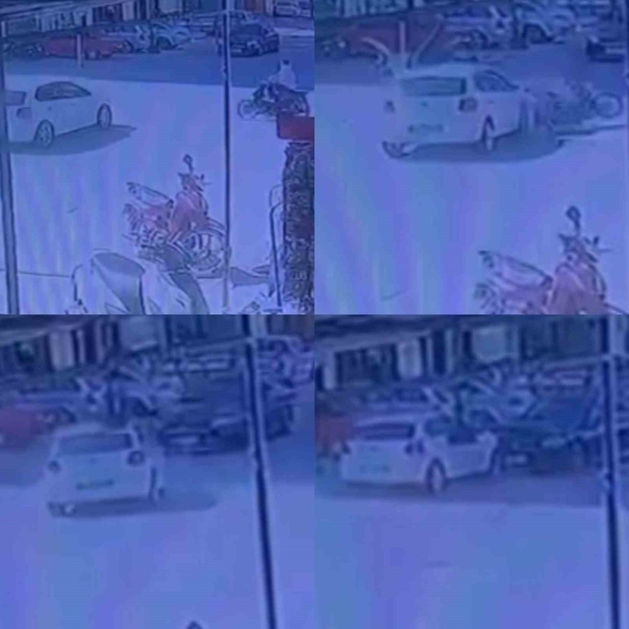 Otomobile Çarpan Motosikletin Sürücüsü Havaya Uçtu