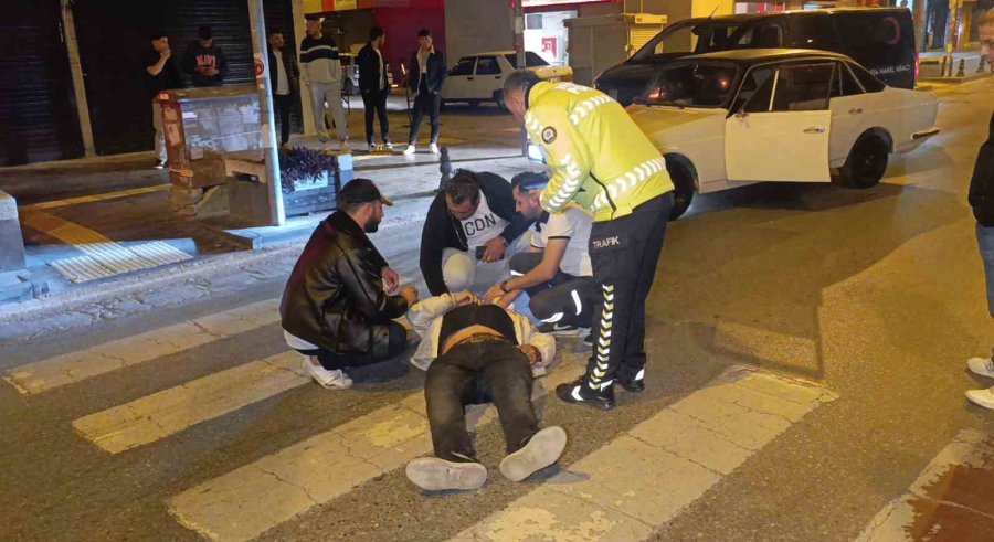 Otomobilin Yaya Geçidinde Çarptığı Kişi Yaralandı