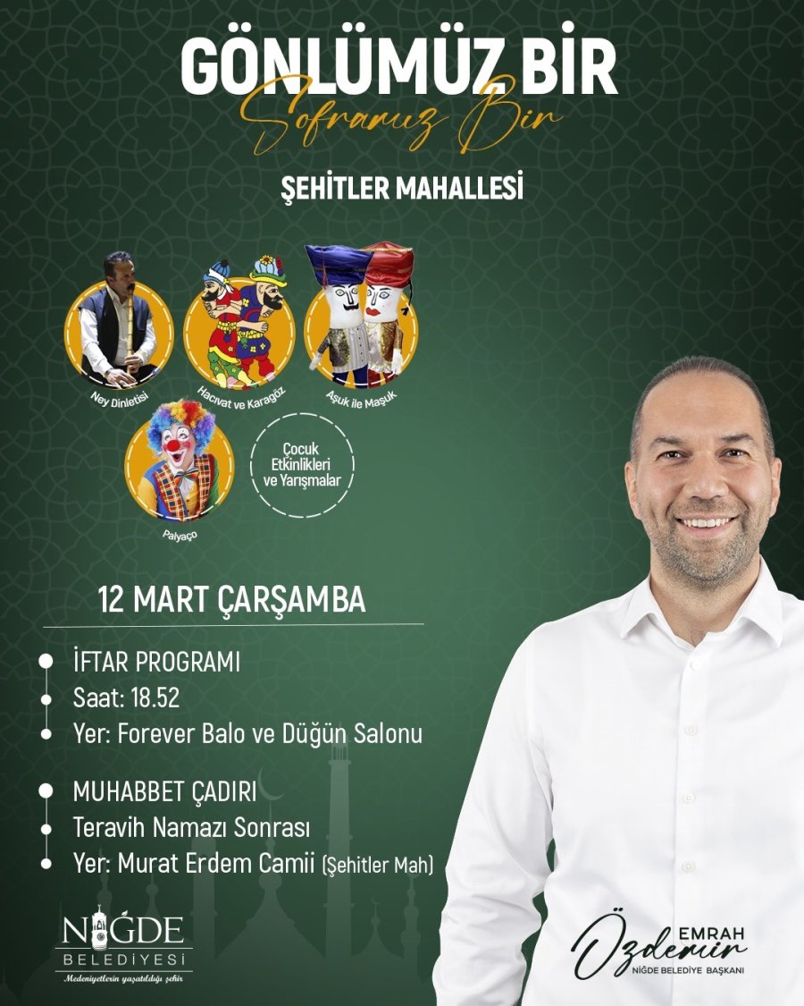 Niğde Belediyesi Mahalle İftarları Devam Ediyor