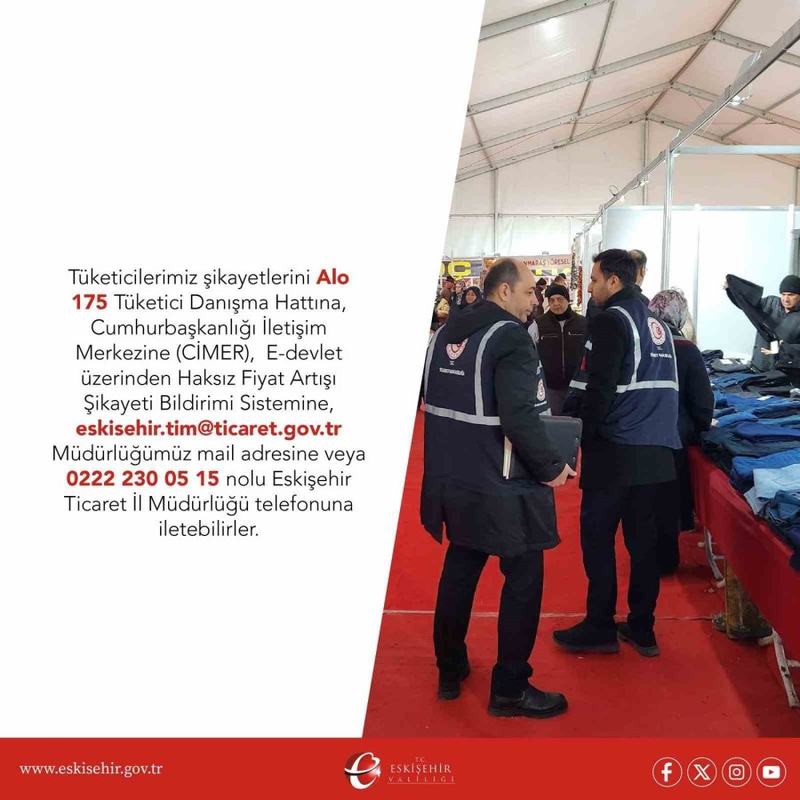 Eskişehir Ticaret İl Müdürlüğü Haftalık Denetimlerini Sürdürüyor