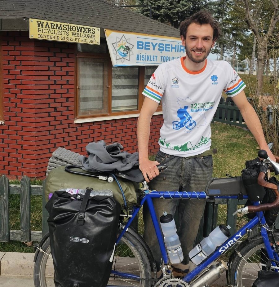 Bisikletiyle Dünya Turuna Çıktı, Beyşehir’de Mola Verdi