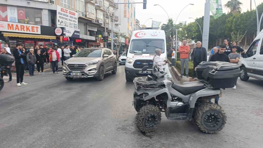Atv, Kırmızı Işıkta Geçen Otomobile Çarptı: 1 Yaralı