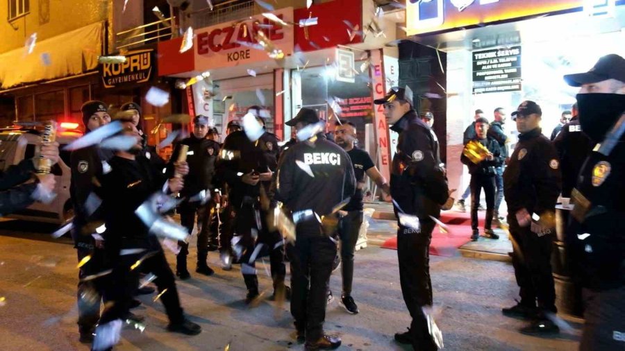 Karaman’da Kavga İhbarına Giden Polislere Konfetili Sürpriz