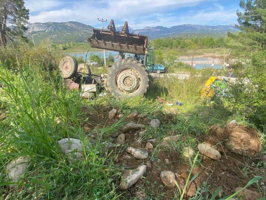 Ağaçlarını İlaçlamak İstedi, Devrilen Traktörün Altında Kalıp Ağır Yaralandı