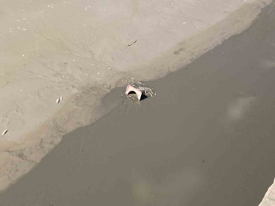 Suyu Azaltılan Porsuk Çayı’nda İlginç Manzara