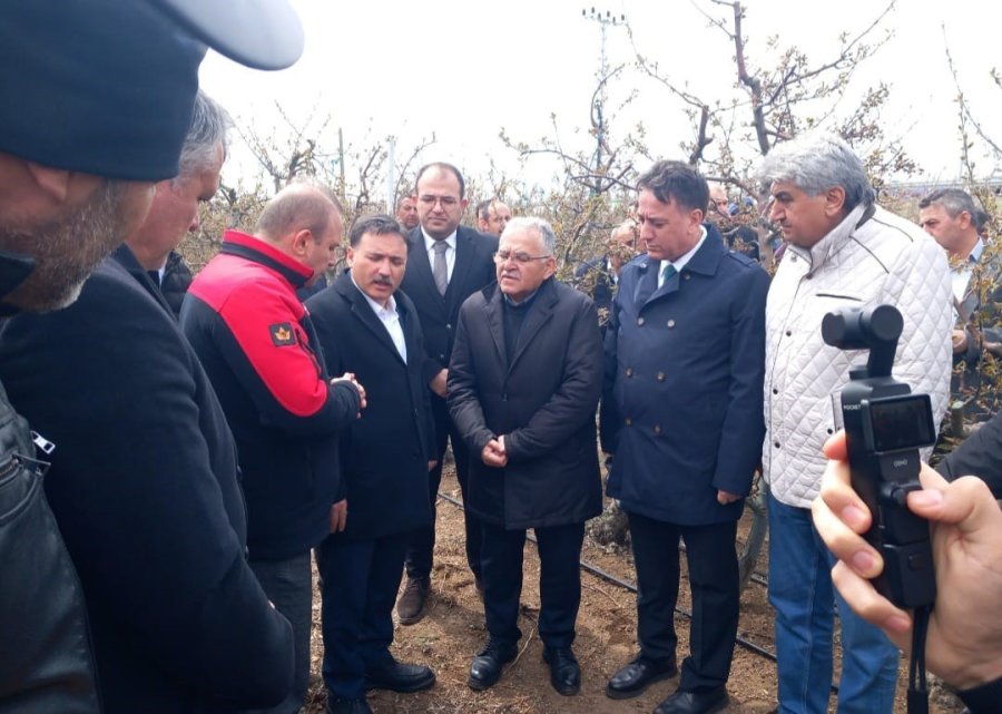Vali Çiçek Ve Başkan Büyükkılıç’tan Develi’de ‘zirai Don’ İncelemesi