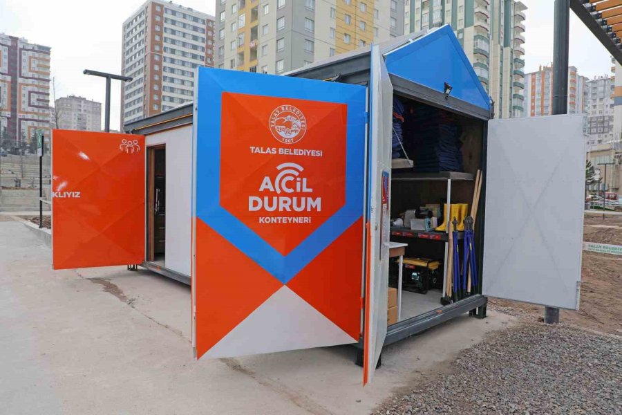 Talas’ta Acil Durum Konteynerleri Güven Veriyor