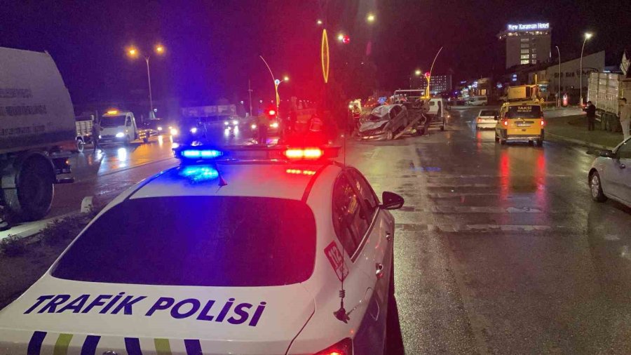 Karaman’da Takla Atan Otomobildeki 2 Kişi Yaralandı