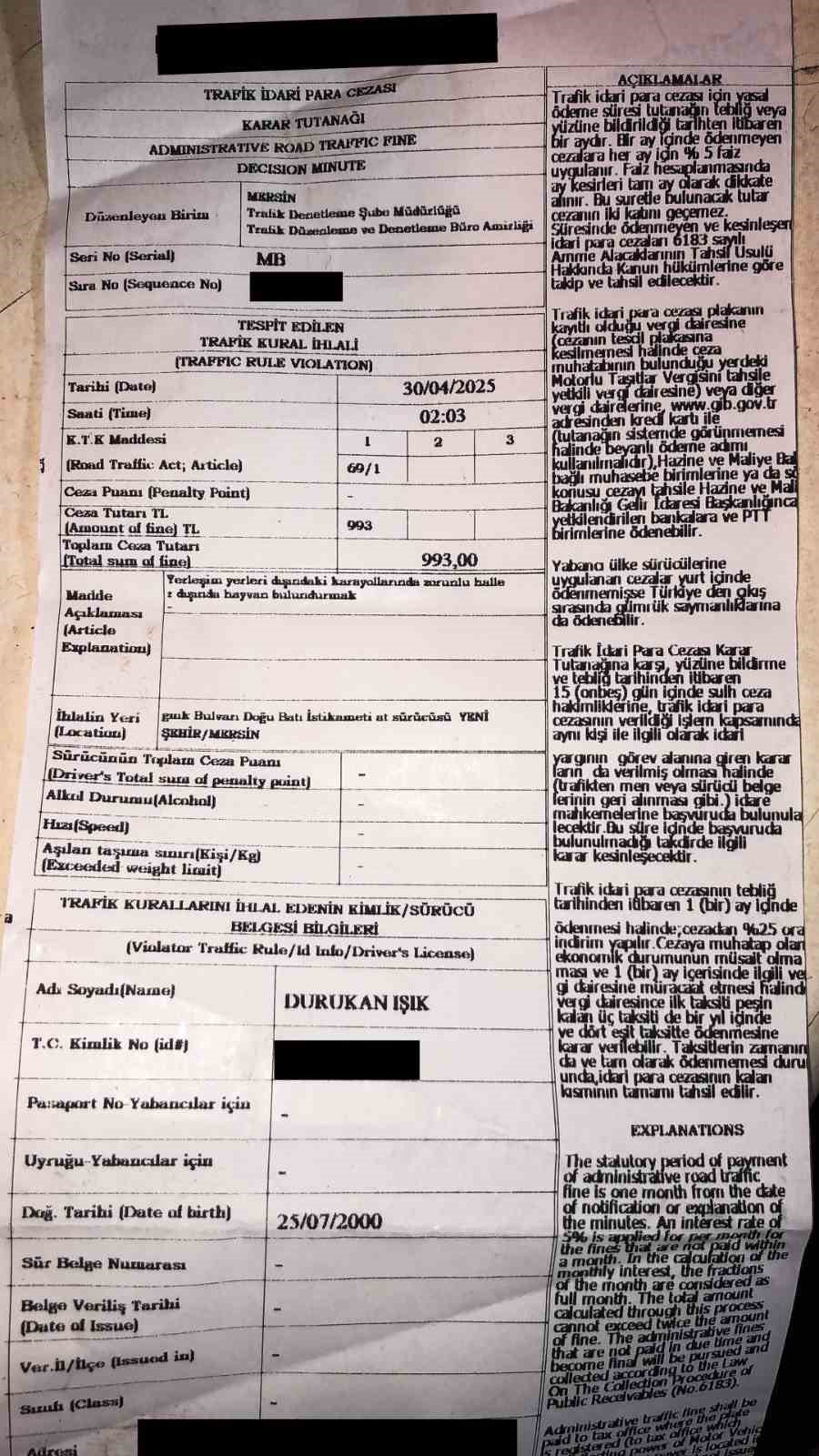 Atla Markete Giderken ’alkollü Araç Kullanmak’tan Ceza Yedi