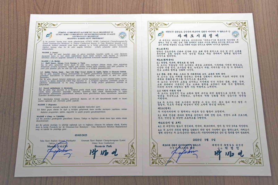 Talas İle Geumsan Resmen Kardeş Oldu