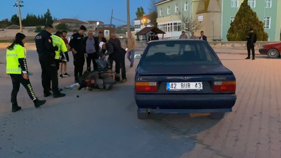 Kulu’da Otomobille Çarpılan Motosikletli Yaralandı