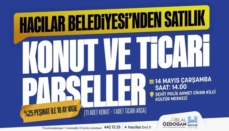 Hacılar Belediyesi’nden Yeni Yatırım Fırsatları