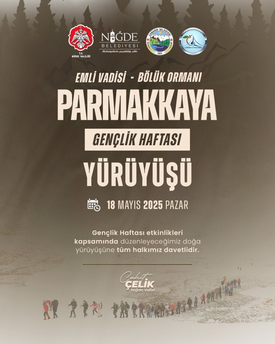 Niğde’de Parmakkaya Doğa Yürüyüşü İle Gençlik Haftası Coşkusu Başlıyor