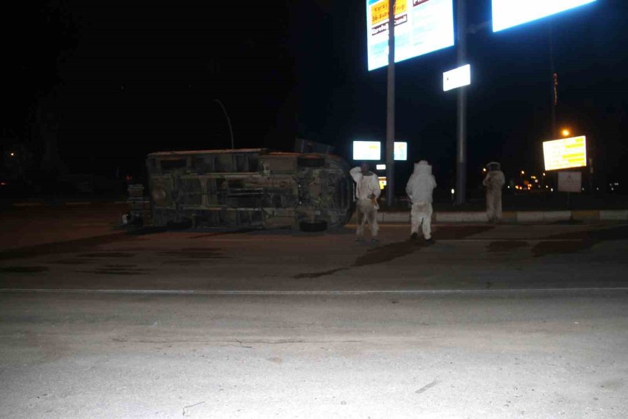 Arı Kovanı Yüklü Kamyonet Devrildi, Olanlar Oldu