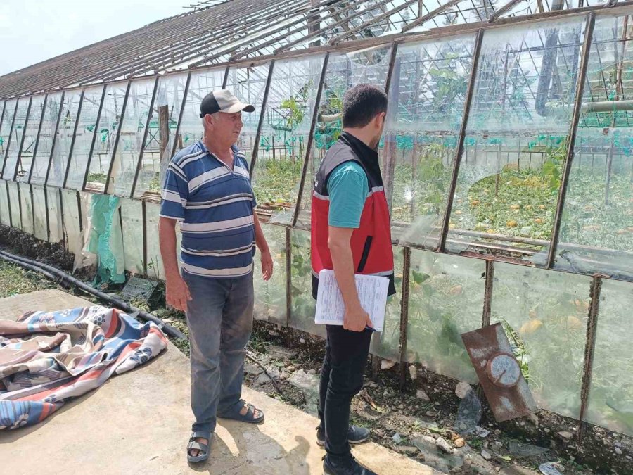 Serik’te Dolu Tarım Arazilerine Zarar Verdi, Hasar Tespit Çalışması Başlatıldı