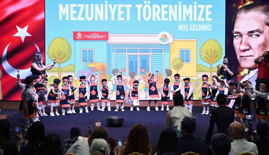 Antalya Osb’nin Minikleri Mezuniyet Sevincini Kep Atarak Kutladı