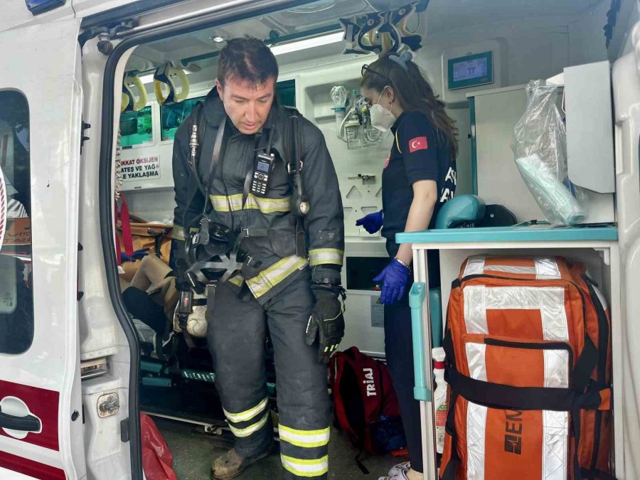 Alevlerin Sardığı Evde Balkona Sığındı Kedisini Elinden Bırakmadı