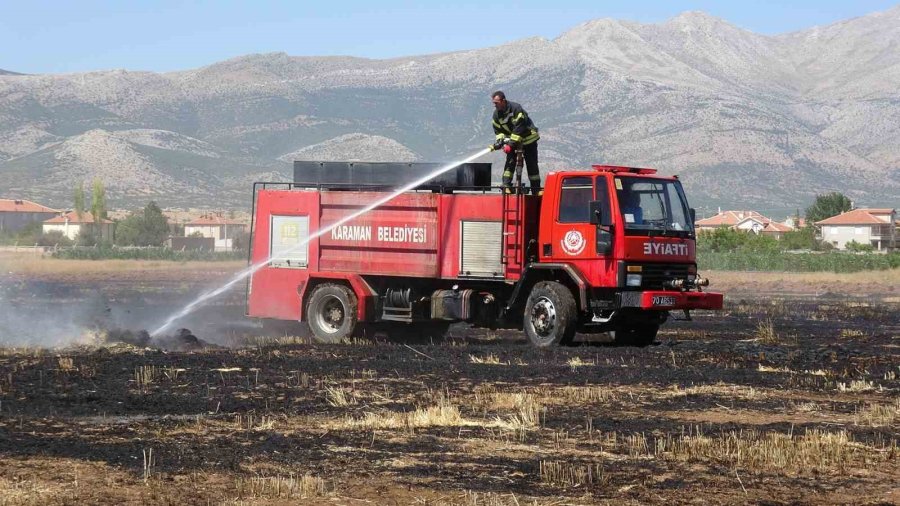 Yüksek Gerilim Hattına Temas Eden Balya Asansörü 40 Dönüm Tarlayı Kül Etti