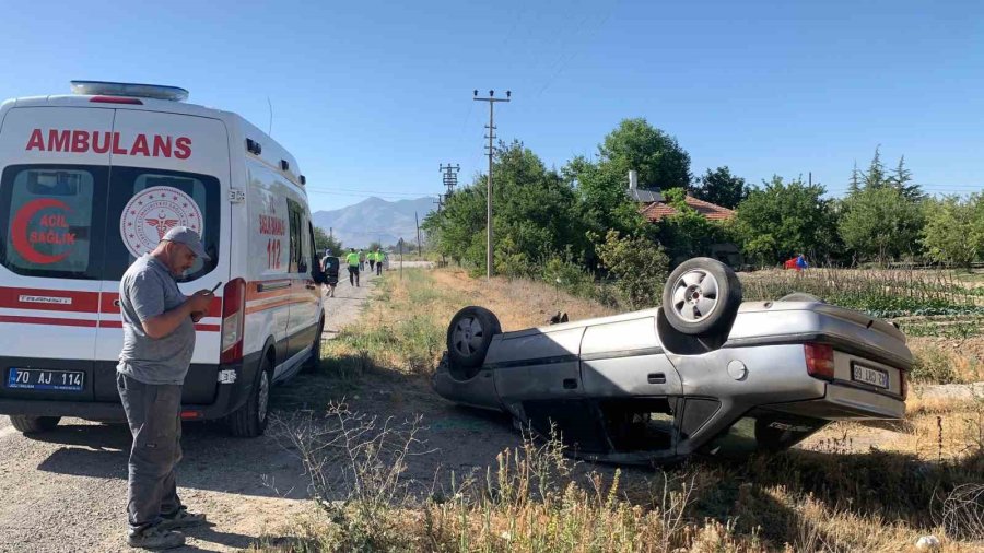 Karaman’da Otomobil Takla Attı: 1 Yaralı