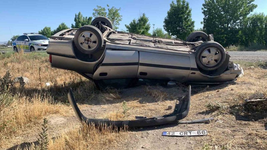 Karaman’da Otomobil Takla Attı: 1 Yaralı