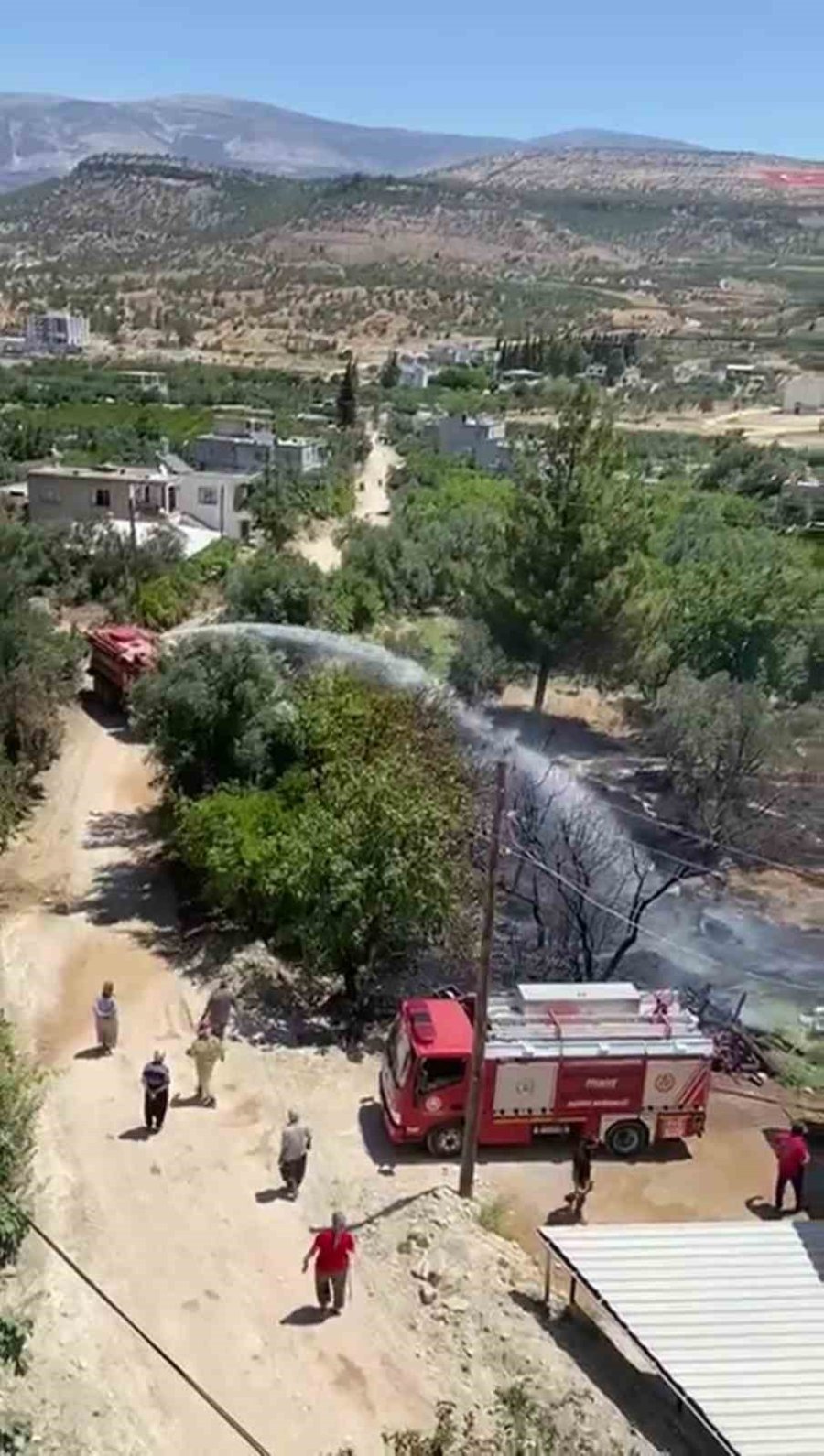 Mersin’de Kayısı Bahçesinde Yangın