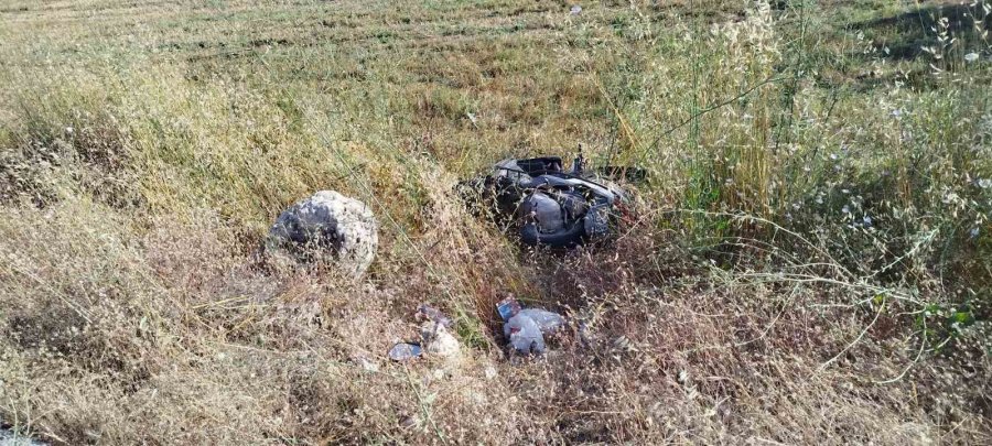 Devrilen Motosikletin Sürücüsü Yaralandı