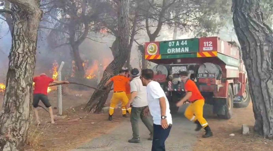 Orman Yangınına Ekiplerin Alevlerle Cansiparane Mücadelesi