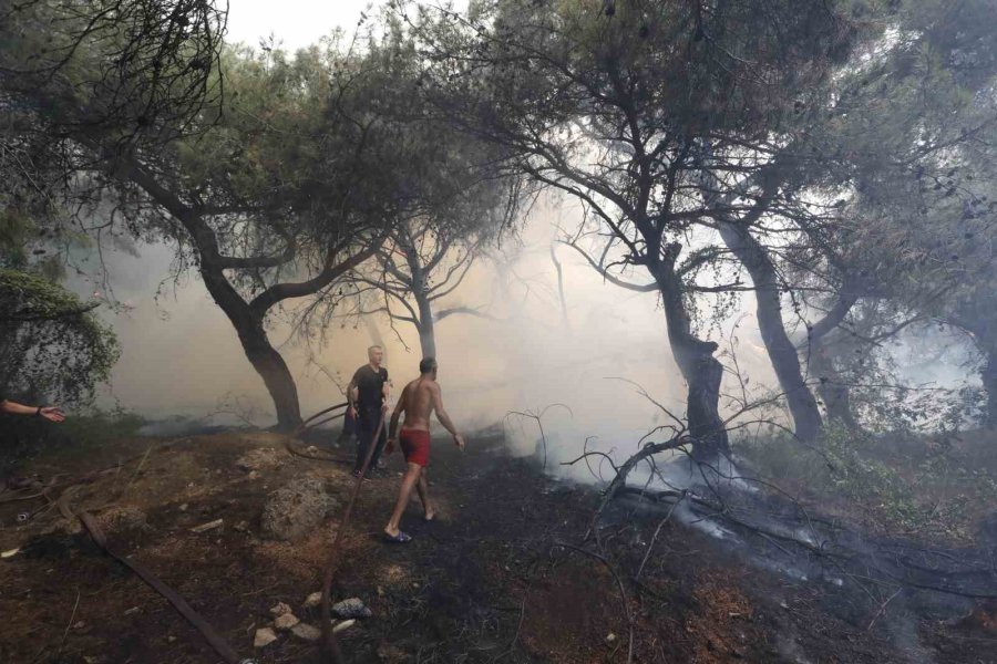 Orman Yangınına Ekiplerin Alevlerle Cansiparane Mücadelesi