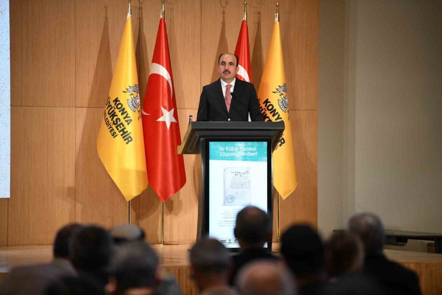 Yurt Dışına Kaçırılan Nadide Yazma Eserlerden "kitab Şerhu’l-esma" Yeniden Konya’ya Kazandırıldı