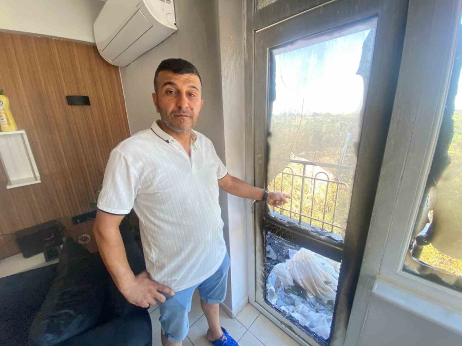 Orman Yangınında Alev Alan 6. Kattaki Evin Balkonuna Toma Müdahalesi