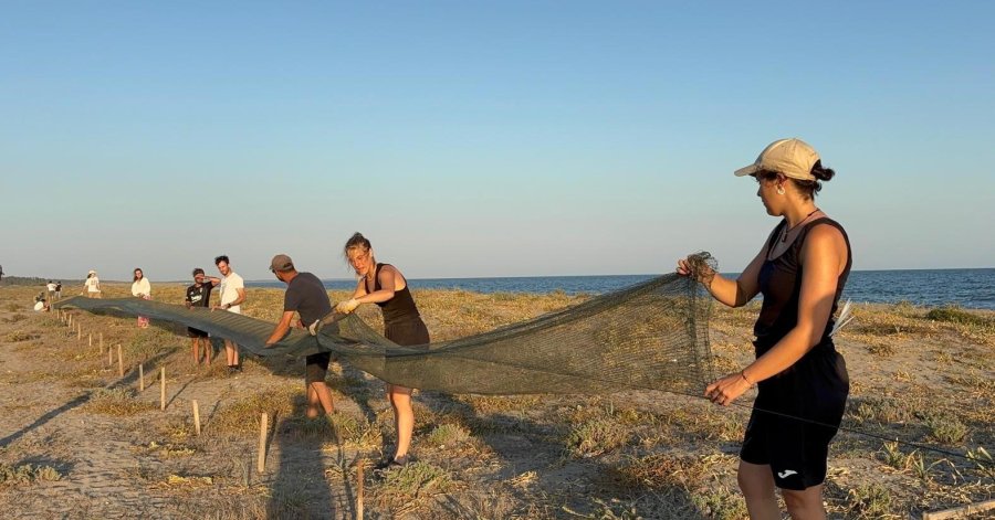 Gençler, Kaplumbağaları Korumak İçin Sahile File Çekiyor