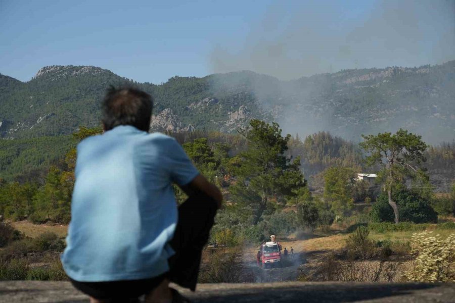 Serik’teki Orman Yangınında Evler Ve Ahırlar Yandı