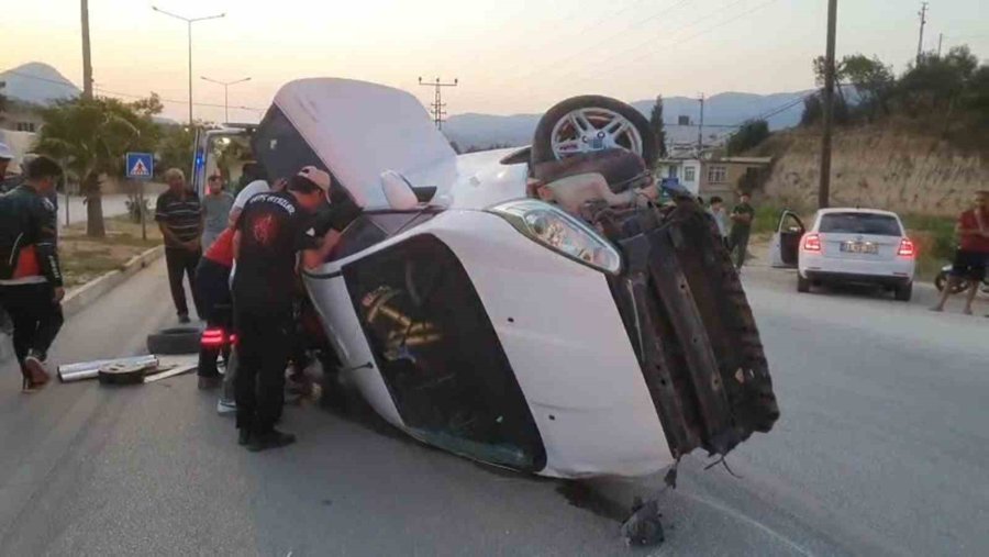 Mersin’de Otomobil Takla Attı, Sürücü Yaralandı