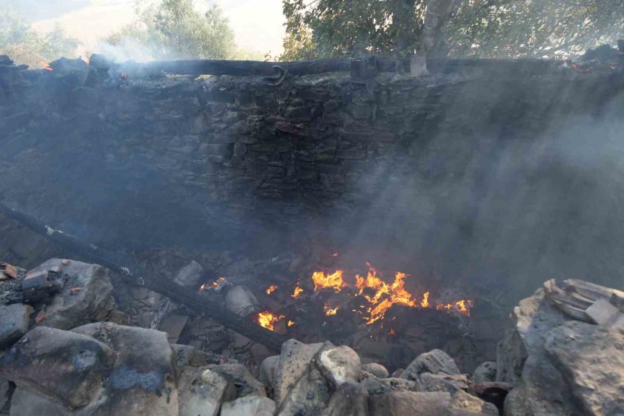 Antalya’da 3 Ev, 4 Ahırın Yandığı Orman Yangınının Başladığı An Güvenlik Kamerasında