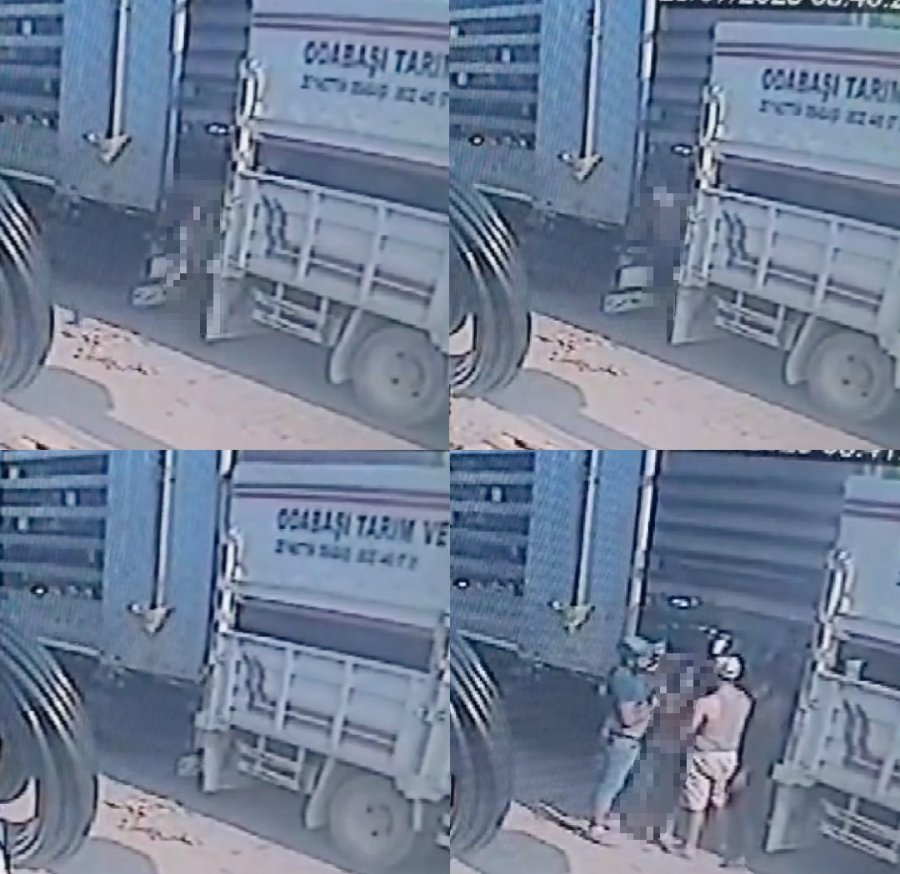 Geri Manevra Yapan Kamyon İle Tırın Arasında Sıkıştı