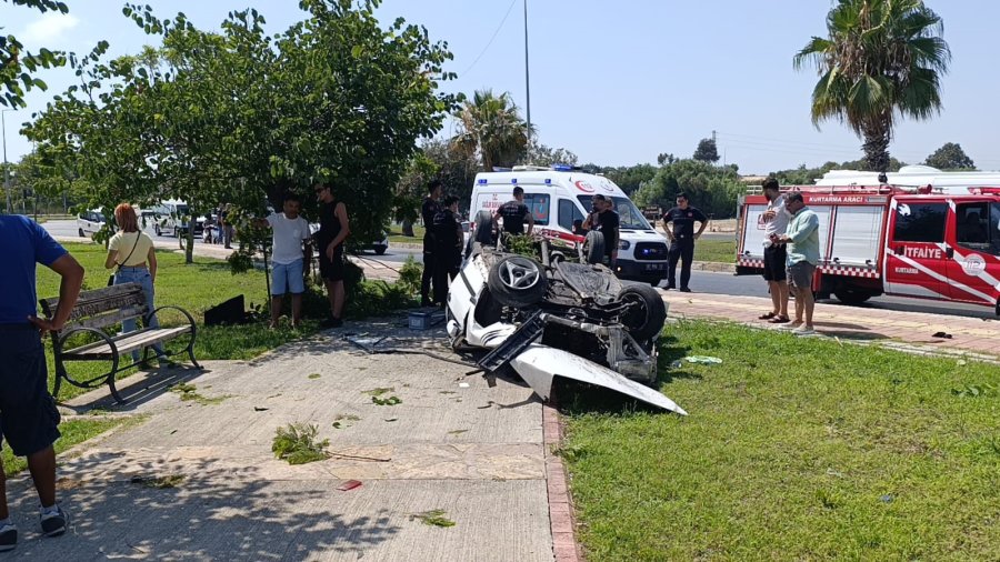 Takla Atıp Ters Dönen Fiat Tofaş Hurdaya Döndü: 1 Yaralı