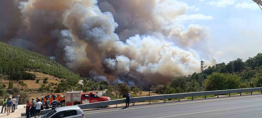 Mersin’deki Orman Yangınında Evler Tedbiren Boşaltılıyor