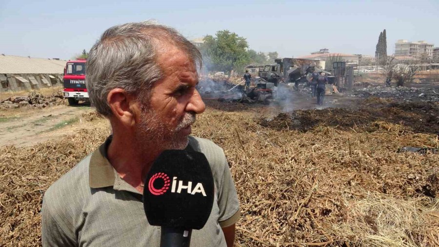 Sera Sökümü Sırasında Spiral Kıvılcımlarından Çıkan Yangın, Odun, Kamyonet Ve Atık Malzemeleri Küle Çevirdi