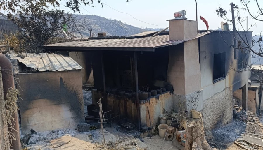 Mersin’de Orman Yangınında Evler Yandı, Hayvanlar Telef Oldu