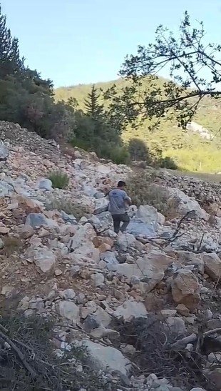 Serik’te Uçurumda 3 Gündür Mahsur Kalan Keçi, Ekipler Tarafından Kurtarıldı